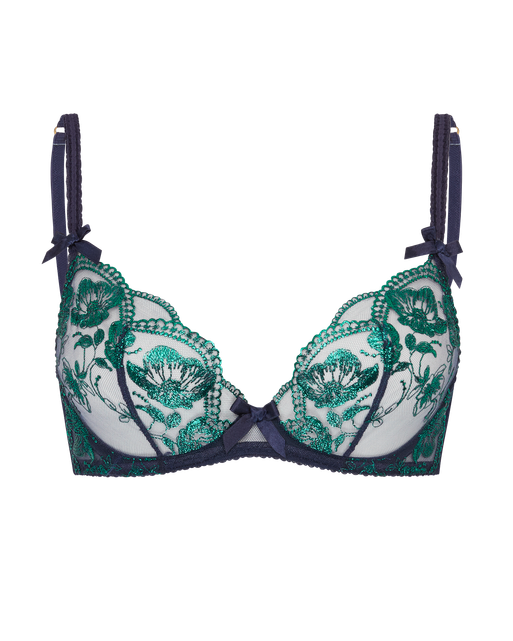 Winnette Plunge Underwired Bra Green | Agent Provocateur