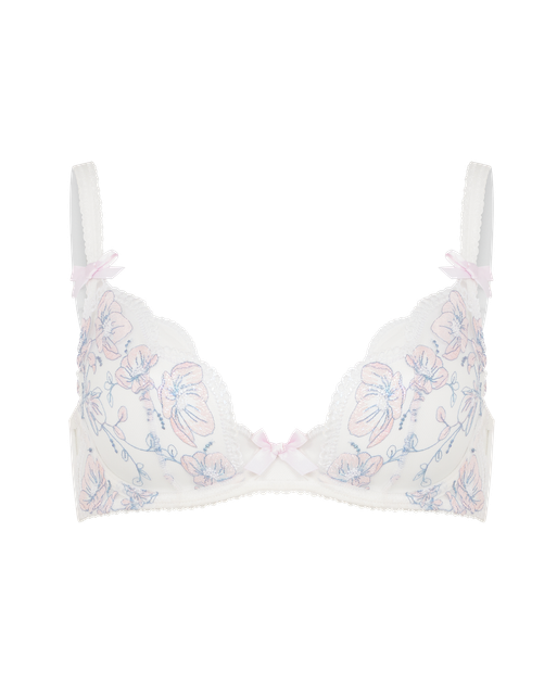 Winnette Plunge Underwired Bra  Baby Pink/White | Agent Provocateur