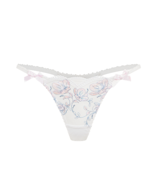 Winnette Thong Baby Pink/White | Agent Provocateur