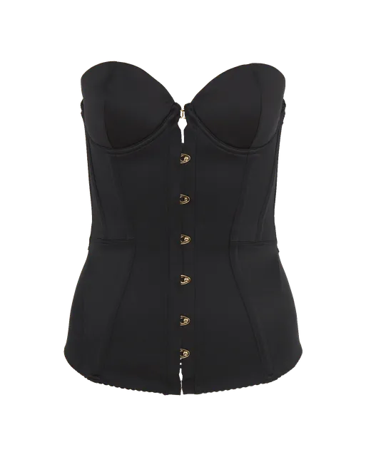 Mercy Satin Corset Black | Agent Provocateur