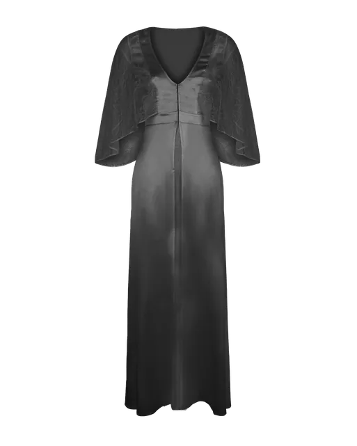 Marla Long Dressing Gown Black | Agent Provocateur