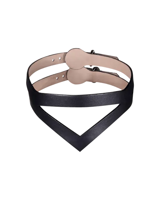 Veronika Leather Double Choker Black | Agent Provocateur