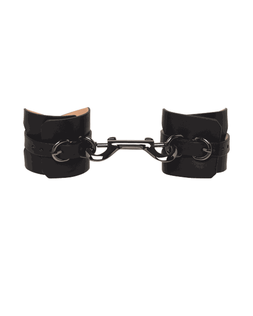 Veronika Leather Double Cuff Black | Agent Provocateur