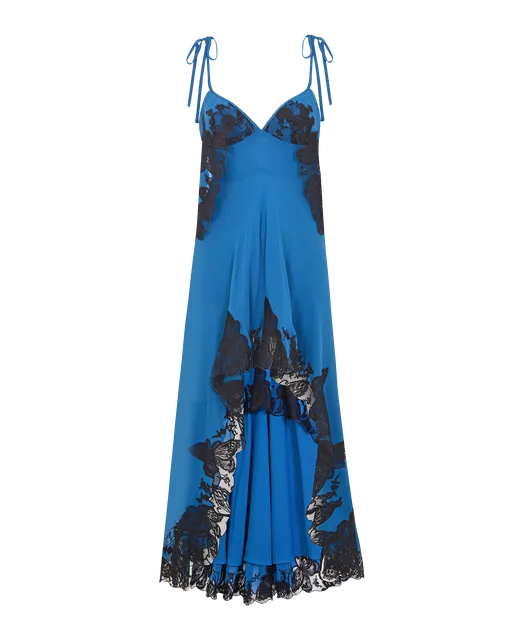 Aymee Long Dress Blue/Black | Agent Provocateur
