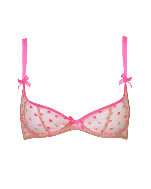 Brie Demi Cup Plunge Underwired Bra Pink | Agent Provocateur