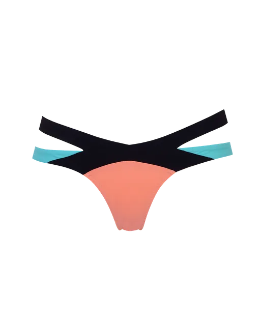 Mazzy Bikini Bottom Black/Peach | Agent Provocateur