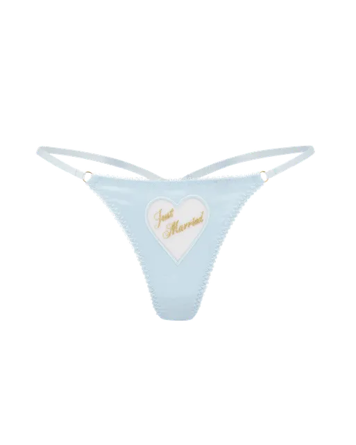 ETTIE BRIDAL THONG Blue | Agent Provocateur