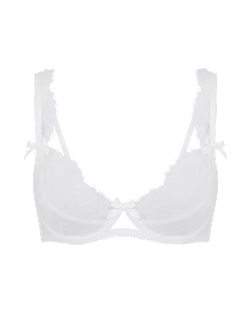 Willa Demi Cup Plunge Underwired Bra White | Agent Provocateur