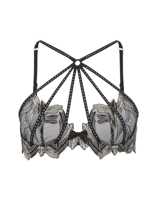 Christalina High Neck Plunge Bra Silver | Agent Provocateur