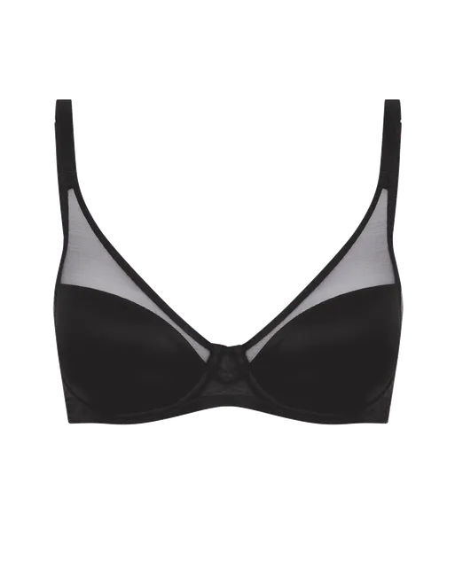 Lucky Padded Plunge Underwired Bra Black | Agent Provocateur