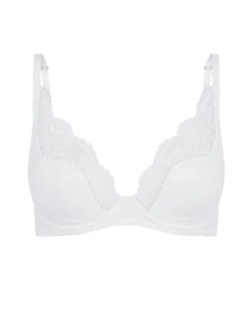 Brigette Padded High Apex Underwired Bra White | Agent Provocateur