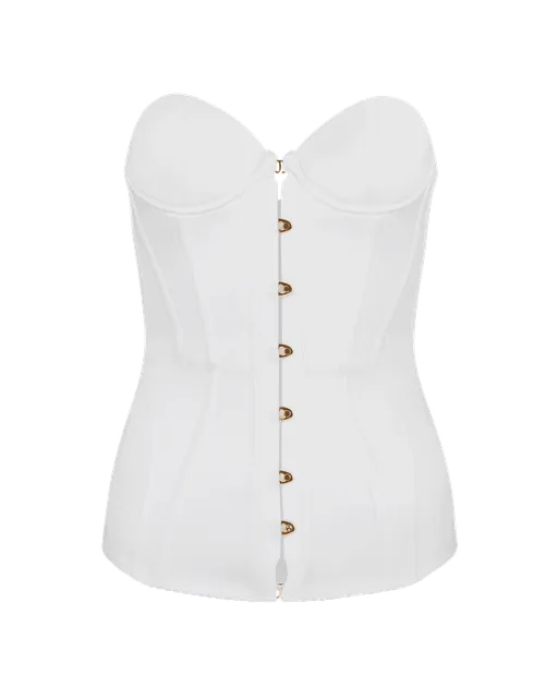 Mercy Satin Corset Ivory | Agent Provocateur