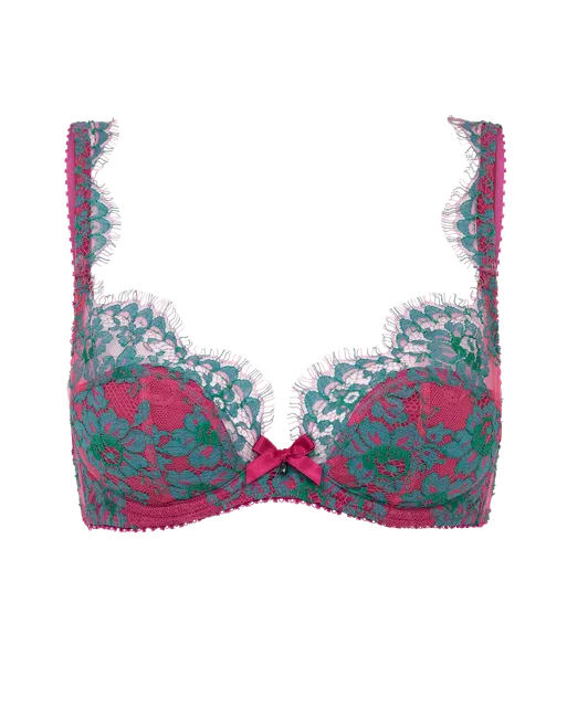 Carline Plunge Underwired Bra Cobalt, Lilac/Lime, Pink | Agent Provocateur