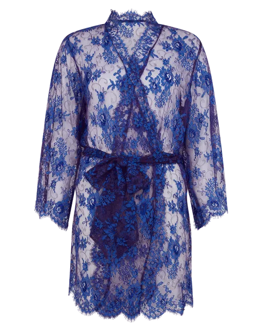 Carline Short Kimono Cobalt | Agent Provocateur