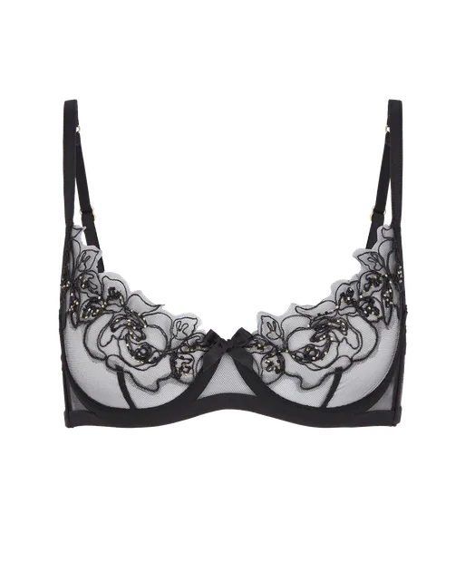Lindie Demi Cup Plunge Underwired Bra Black | Agent Provocateur