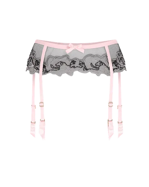 Lindie Suspender Pink/Black | Agent Provocateur