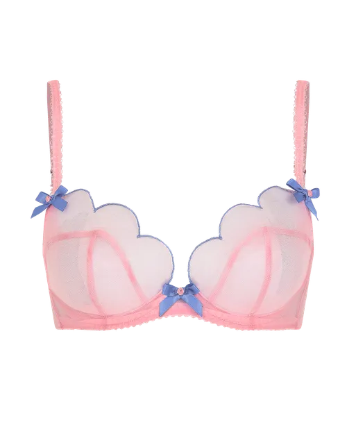 Lorna Plunge Underwired Bra  Baby Pink/Blue | Agent Provocateur
