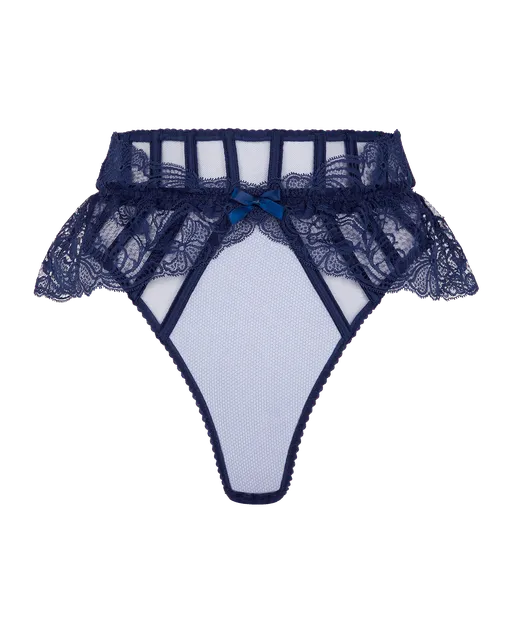 Rozlyn Suspender Thong Navy | Agent Provocateur