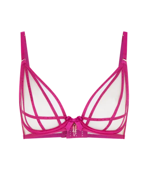 Rubi Plunge Underwired Bra Magenta/Sand | Agent Provocateur