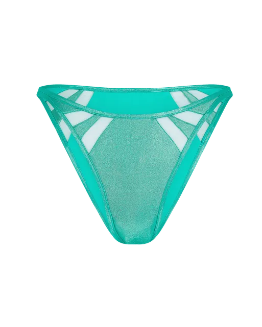 Tora Bikini Bottom Teal/Gold | Agent Provocateur