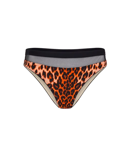 Zenaya Bikini Bottom Leopard Print/Black | Agent Provocateur