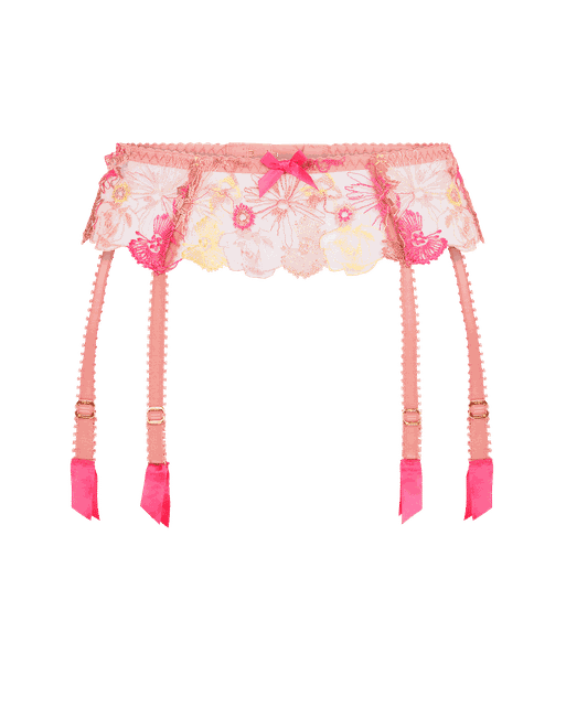 Zuri Suspender Dusky Pink/Yellow | Agent Provocateur
