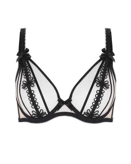 Coletta Plunge Underwired Bra Black/Sand | Agent Provocateur