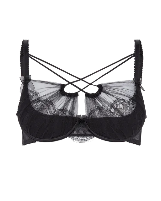 Halley High Neck Underwired Bra Black | Agent Provocateur