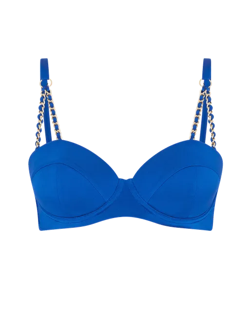 Montie Bikini Top Blue/Gold | Agent Provocateur