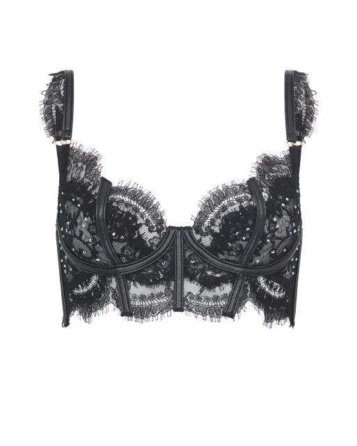 Roxannie Longline Underwired Bra Black | Agent Provocateur