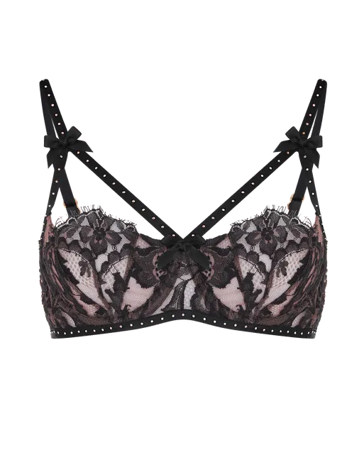 Temptressa High Apex Underwired Bra Mink/Black | Agent Provocateur