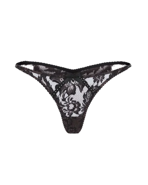 Temptressa Thong Mink/Black | Agent Provocateur