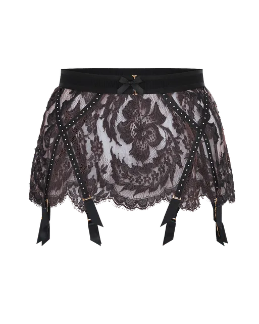 Temptressa Suspender Mink/Black | Agent Provocateur