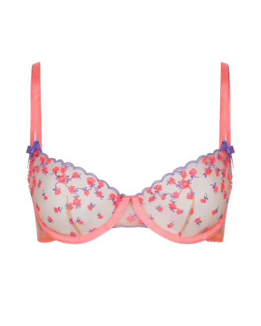 Lissa Plunge Underwired Bra Pink/Lilac | Agent Provocateur