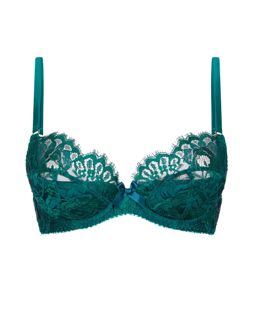 Solanna Plunge Underwired Bra Green | Agent Provocateur