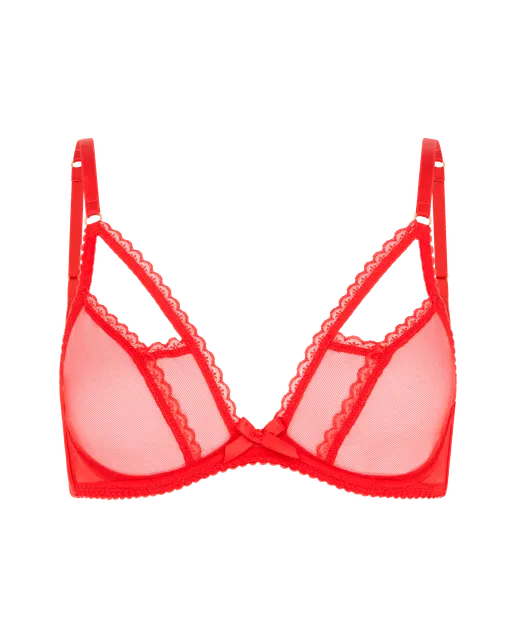 Fia Plunge Underwired Bra Red | Agent Provocateur