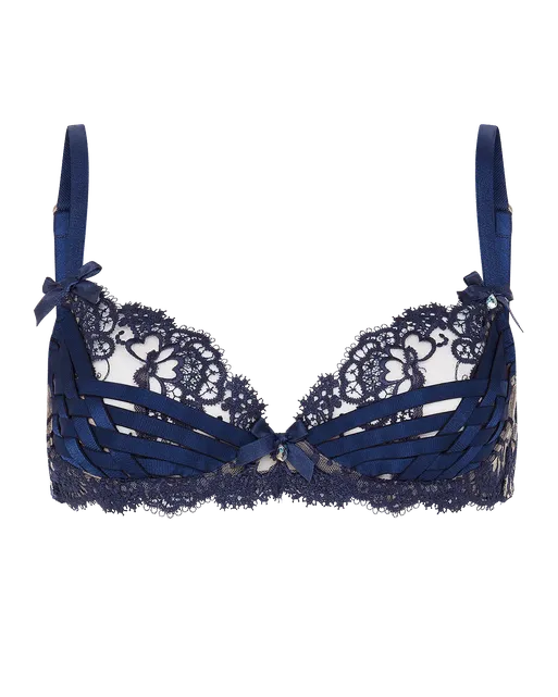 Dioni Plunge Underwired Bra Navy | Agent Provocateur