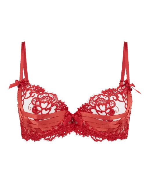 Dioni Plunge Underwired Bra Red | Agent Provocateur