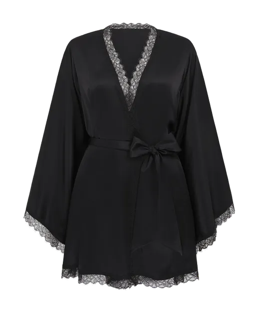 Gisele Short Kimono Black | Agent Provocateur