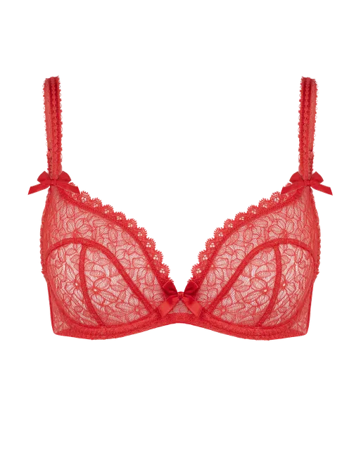 Aliza Plunge Underwired Bra Red | Agent Provocateur
