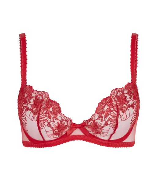 Astria Plunge Underwired Bra Metallic Red | Agent Provocateur