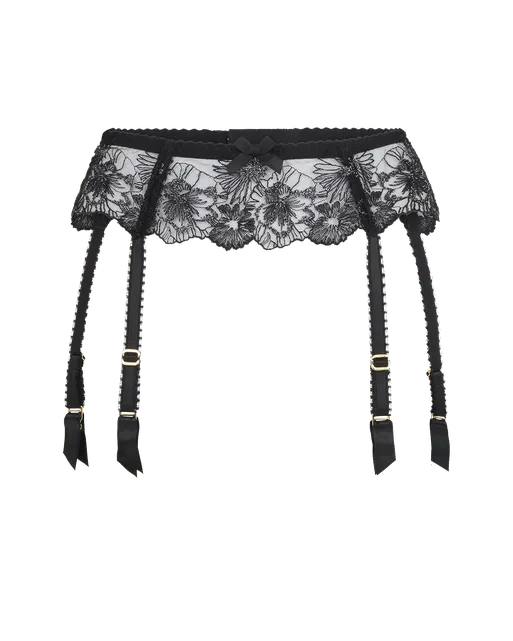 Astria Suspender Metallic Black | Agent Provocateur