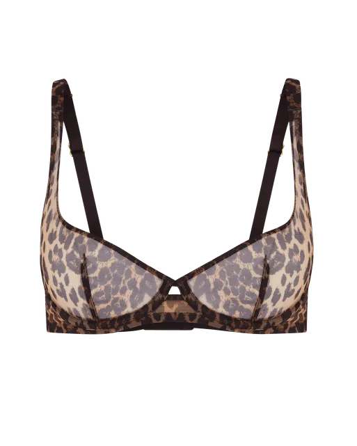 Lucky Demi Cup Plunge Underwired Bra Leopard | Agent Provocateur