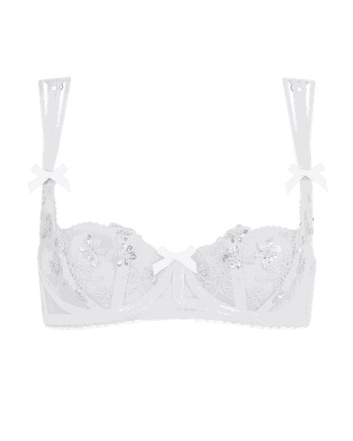 Skylee Balconette Underwired Bra White/Silver | Agent Provocateur