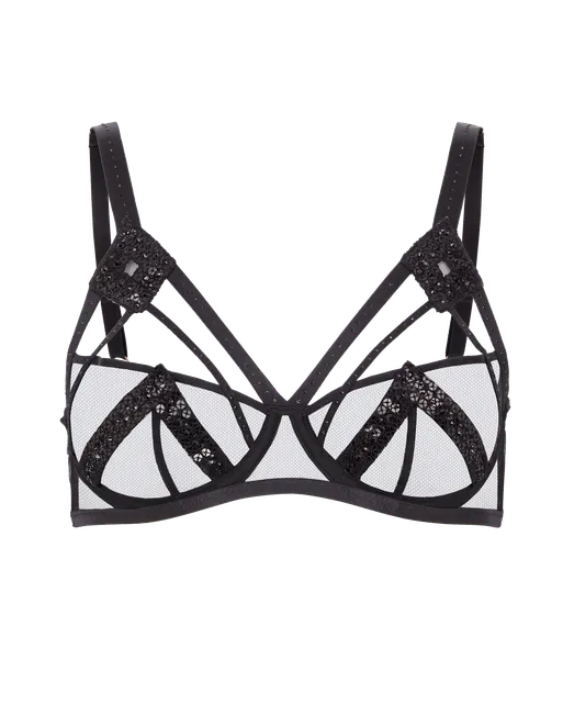 Celestia Balconette Underwired Bra Black | Agent Provocateur