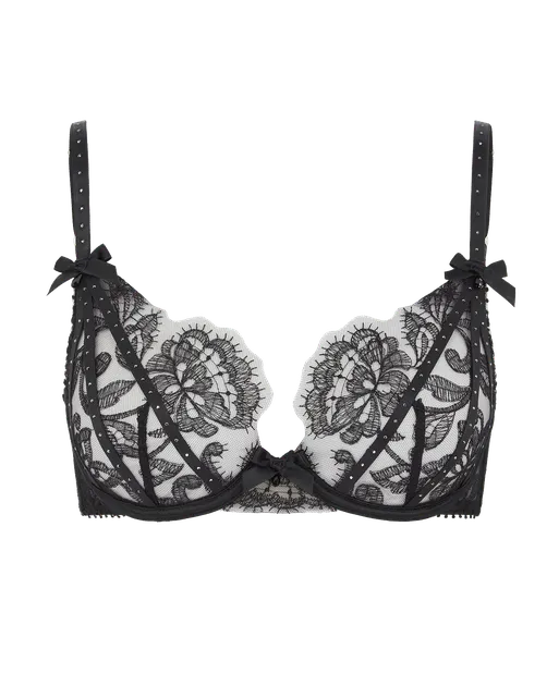 Krystabell Plunge Underwired Bra Black | Agent Provocateur