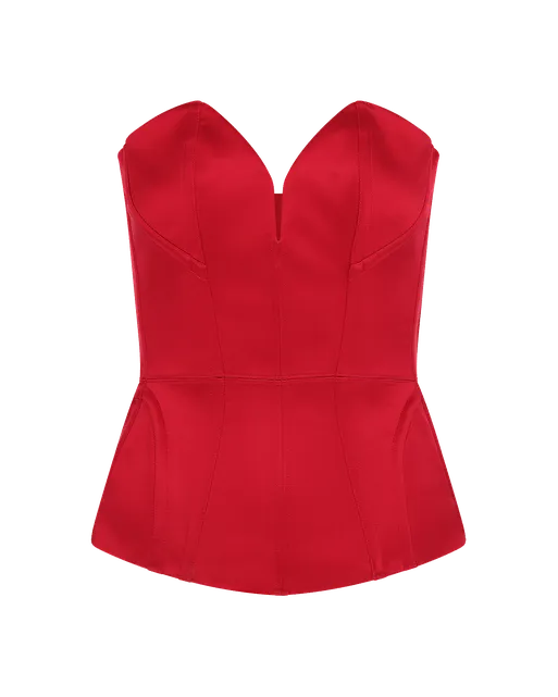 Gena Satin Corset Red | Agent Provocateur