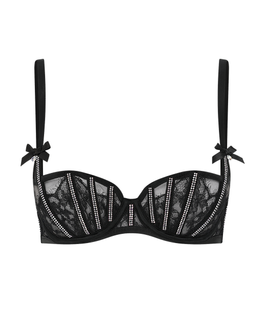 Caitriona Balconette Underwired Bra Black/Iridescent | Agent Provocateur
