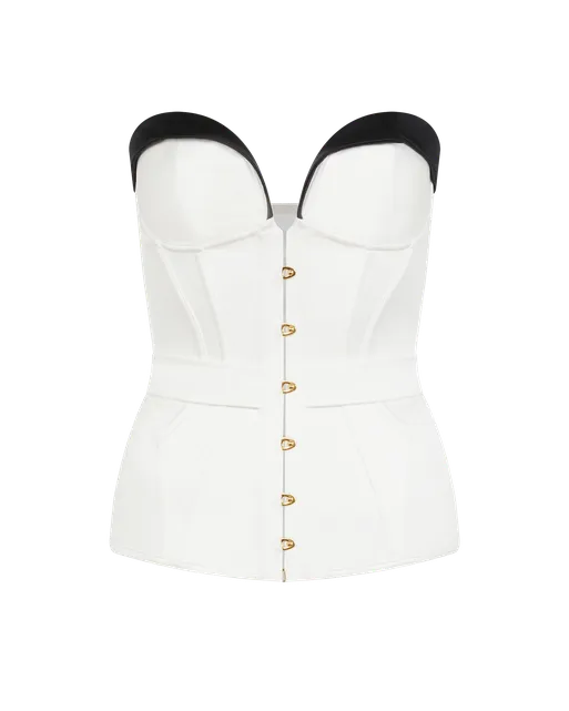 Honie Corset Ivory/Black | Agent Provocateur