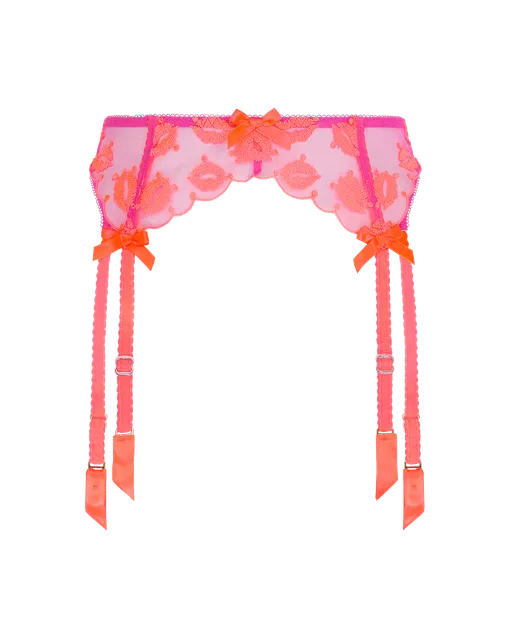 Ottiliee Suspender Magenta/Neon Orange | Agent Provocateur
